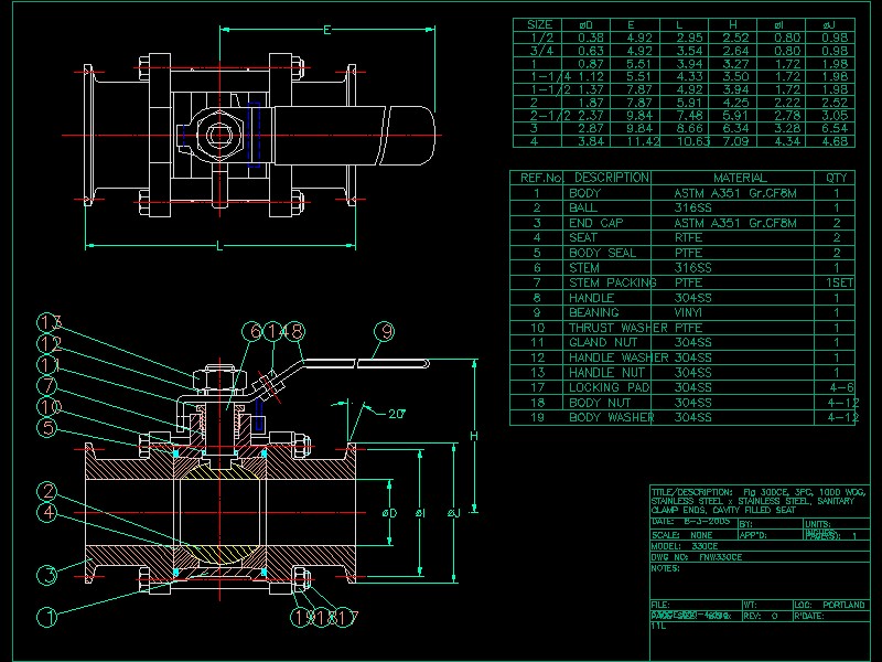 SANITARY CLAMP ENDS BALL VALVECADD