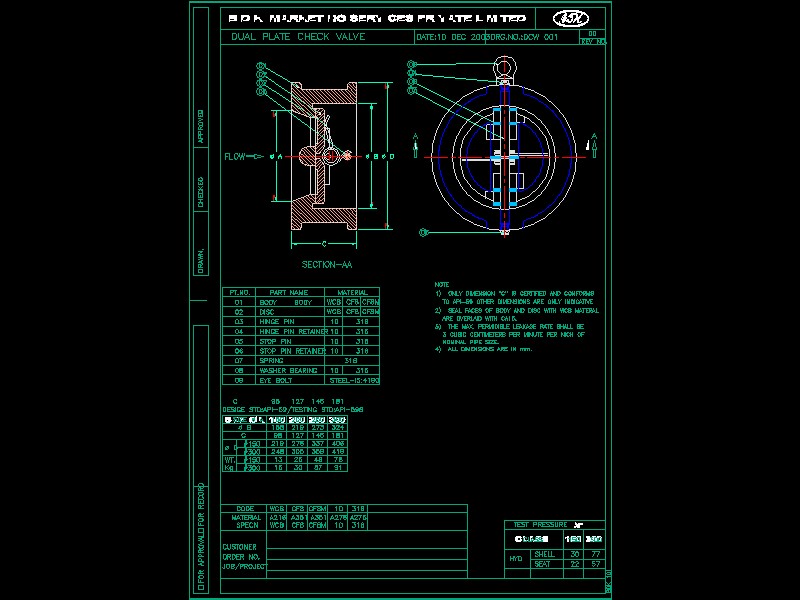 DUAL PLATE CHECK VALVECADD