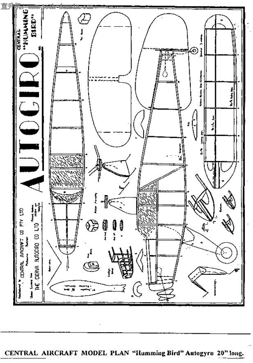 C Humming Bird Autogyro PlanswCģ͈D