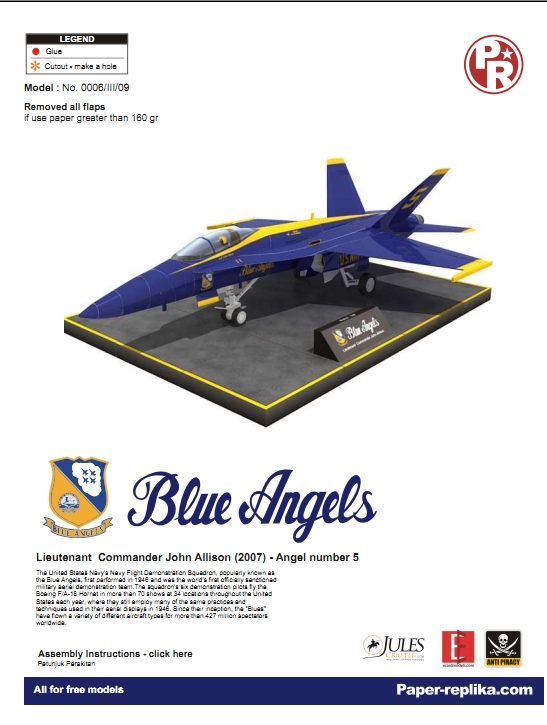 Cģ.Boeing.F.Aһ18.Blue.Angels.Papercraft