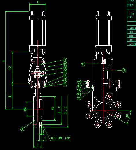 Stainless Steel Lined Metal Seated Knife Gate Valve 65B_6_Act
