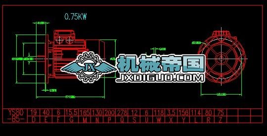 0.75KW YS80һB5늙CΈDdwg