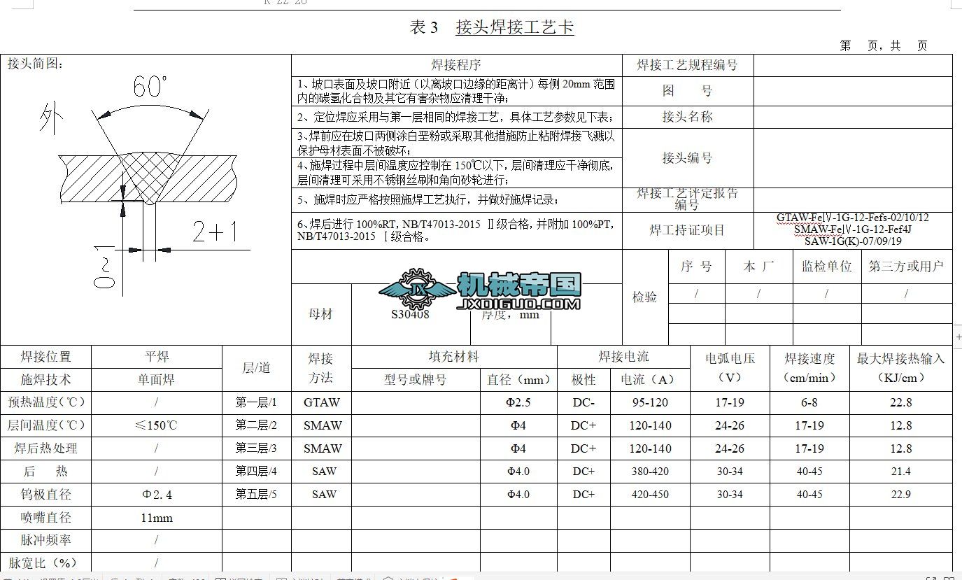 HJ01GTAW+SMAW+SAWͲwϔnͲwc^ϔnӺpˇS30408