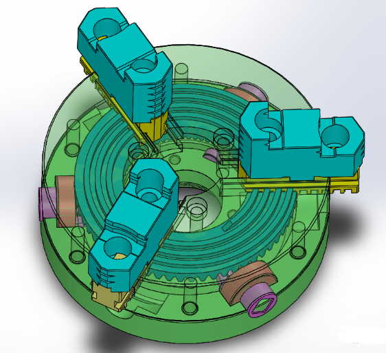 3 JAW CHUCK 3צP(pn)A߿ɽY(ji)(gu)3DD SolidworksO(sh)Ӌ(j)