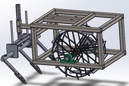 MONO WHEEL HAND TILLER݆քӸřC3DģD SolidworksOӋ