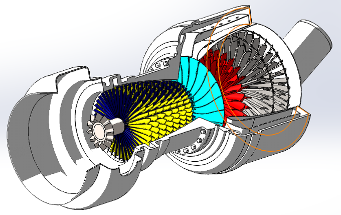 Jet Gas Turbineʽȼ݆C׽Y(ji)(gu)3DD SolidworksO(sh)Ӌ