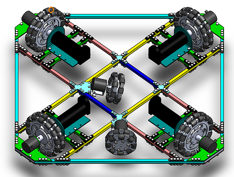omni wheel robot baseȫ݆C܇ױP3DģD STEPʽ