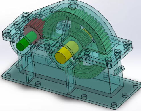 singleһstage gearbox(jin)һ(j)X݆3DD SolidworksO(sh)Ӌ(j)