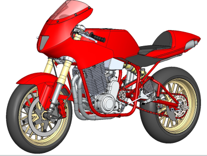 Big Single MotorcycleĦ܇3D(sh)ģD SolidworksO(sh)Ӌ STEP