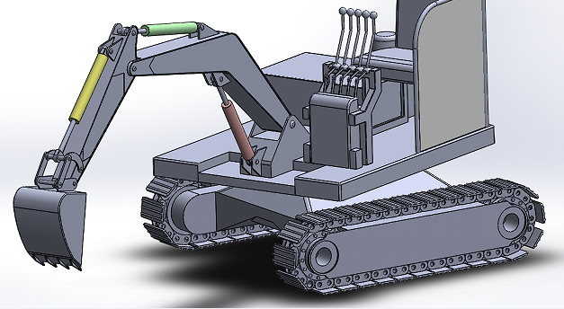 MINI EXCAVATOR(jin)ھC(j)Y(ji)(gu)3DD SolidworksO(sh)Ӌ(j)