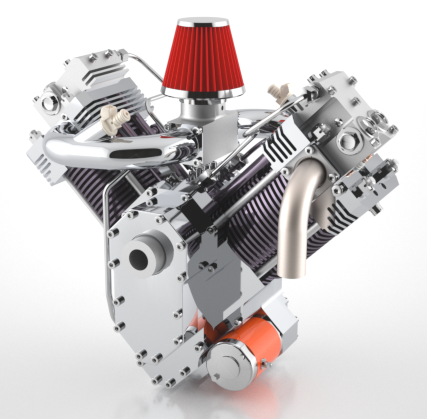 VһTwin Vpװl(f)(dng)C(j)ģ3DD STEP IGSʽ