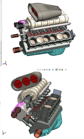 V12 ENGINE ASSEMBLYʮװl(f)(dng)C(j)ģ3DD SolidworksO(sh)Ӌ(j)