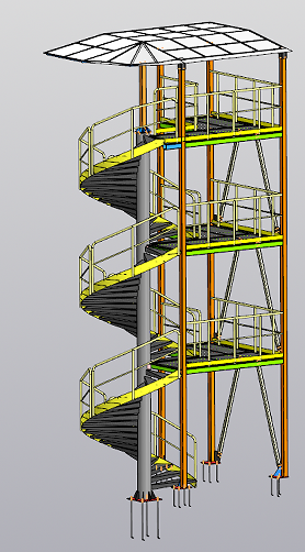 3һlevel spiral staircase3DģD STPʽ