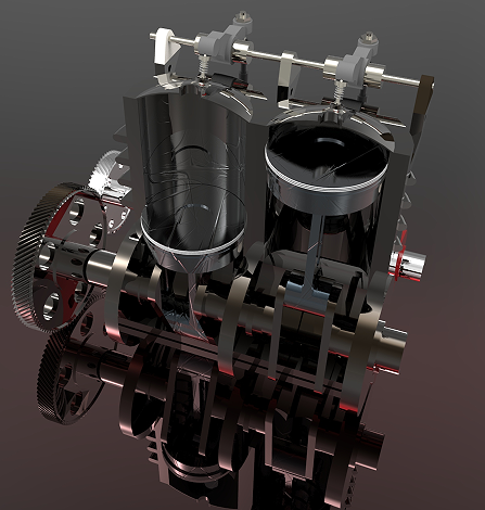 2 Cylinder EnginepװlәC3DģD SolidworksOӋ STEP