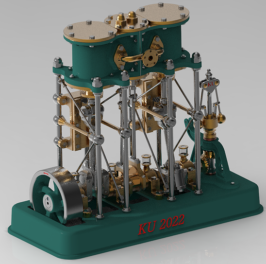 2 cylinder steam engine 2C3DģD STPʽ