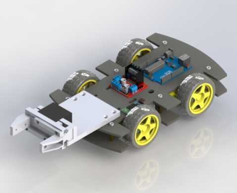 4wd car with gripperarduinoAצС܇3DD SolidworksOӋ