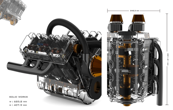 3.5 2 Turbo V6װl(f)әC3D(sh)ģD SolidworksO(sh)Ӌ