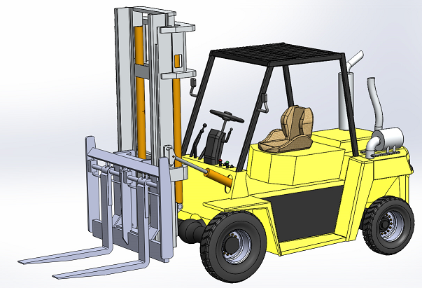 fork-lift늄(dng)܇(ch)3D(sh)ģD SolidworksO(sh)Ӌ(j)