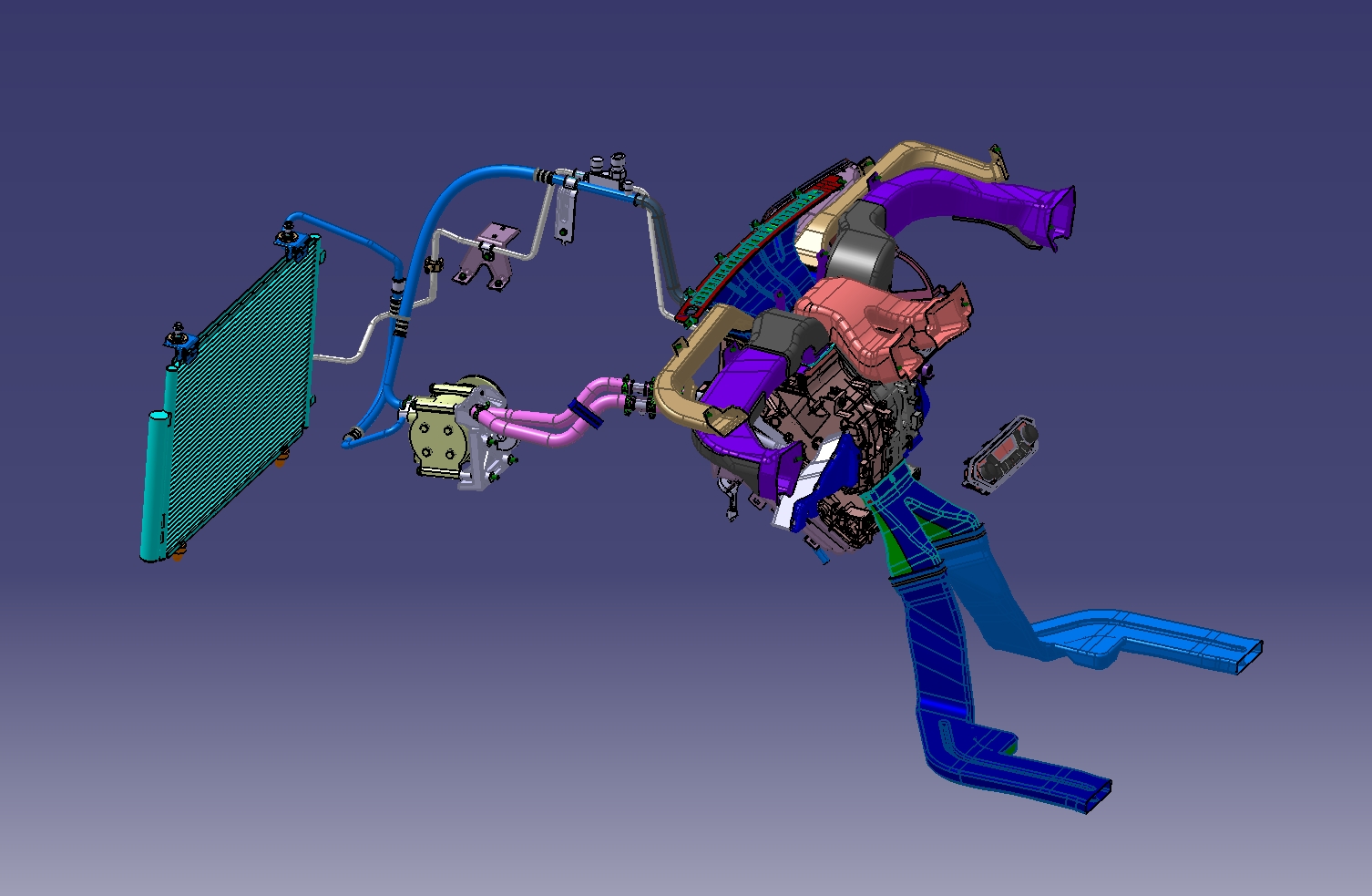 Automotive air conditioning system܇(ch){(dio)ϵy(tng)3D(sh)ģD STPʽ
