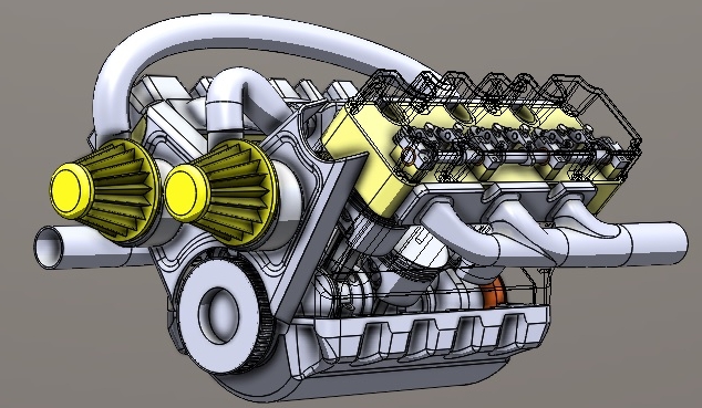 motor-v6װlәCģ3DD SolidworksOӋ STEP