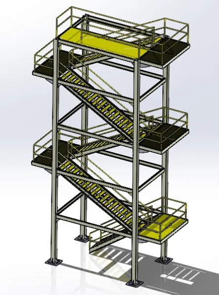 emergency-stairo䓽Y(ji)(gu)3DD SolidworksO(sh)Ӌ