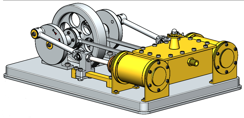 HORIZ. STEAM ENGINE 2ˮƽC(j)3D(sh)ģD SolidworksO(sh)Ӌ(j)