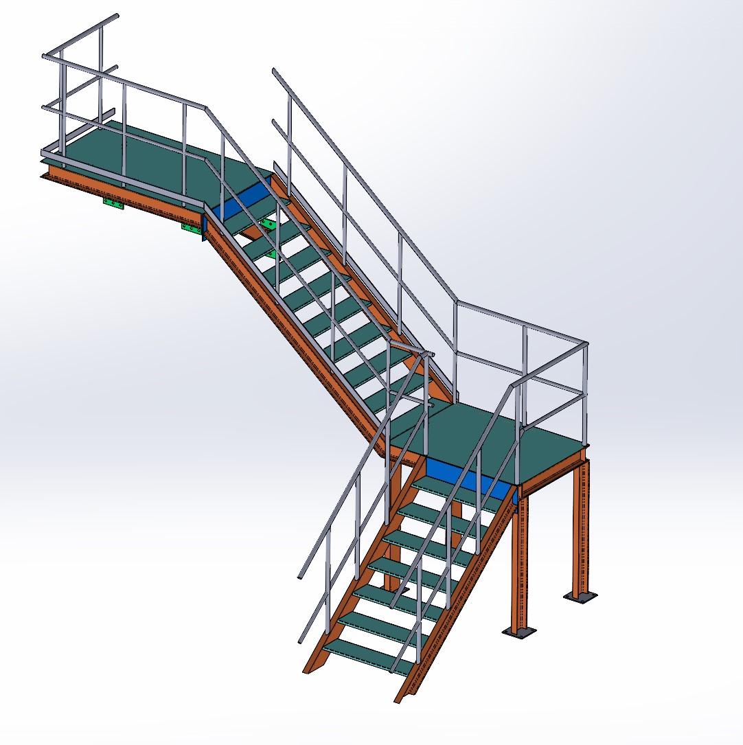 Ladder stairsӘ3DģD SolidworksOӋ STEP