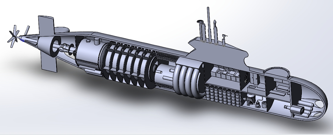 Submarineͧ(ni)ʾY(ji)(gu)3DD SolidworksO(sh)Ӌ