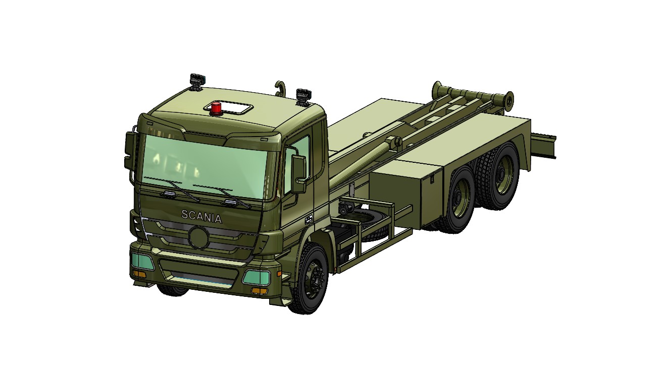 Military Hook Arm Lift Truck^ʽؿ܇3DD SolidworksOӋ